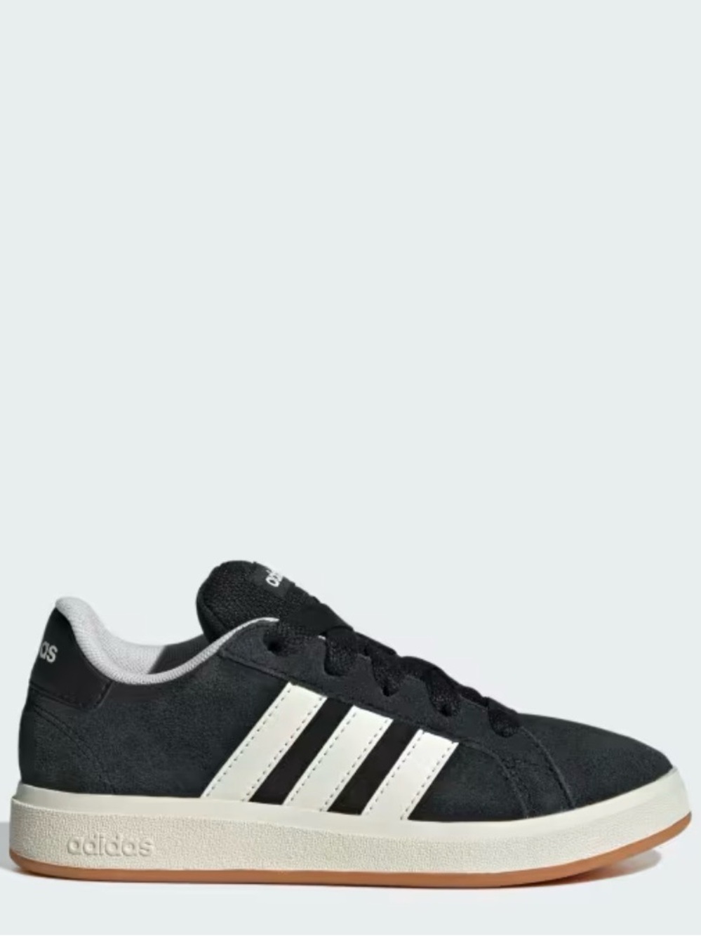 adidas Black Suede Sneakers with White Three Stripes